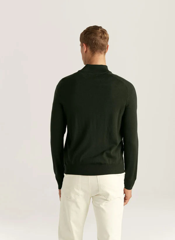 MERINO JOHN ZIP, OLIVE