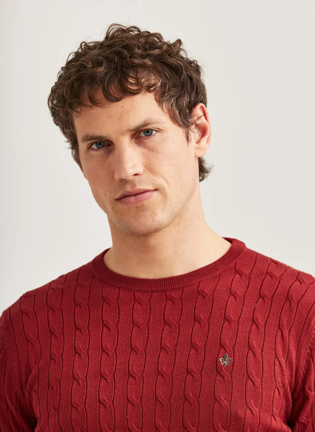 MERINO CABLE KNIT, RED