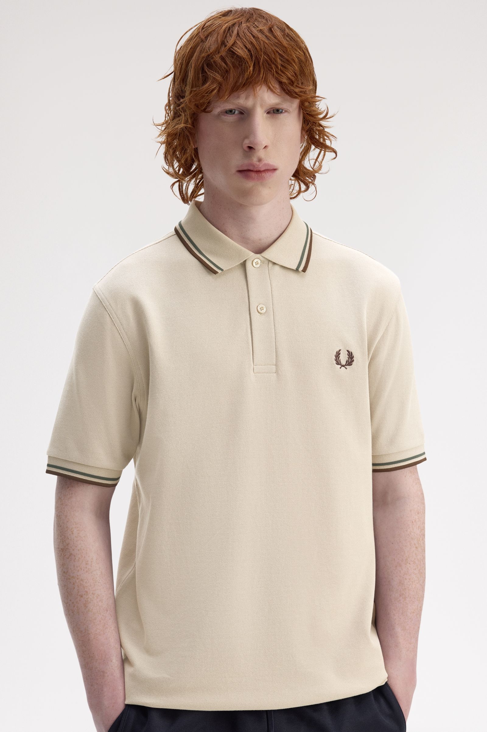 TWIN TIPPED POLO, WARM OAT