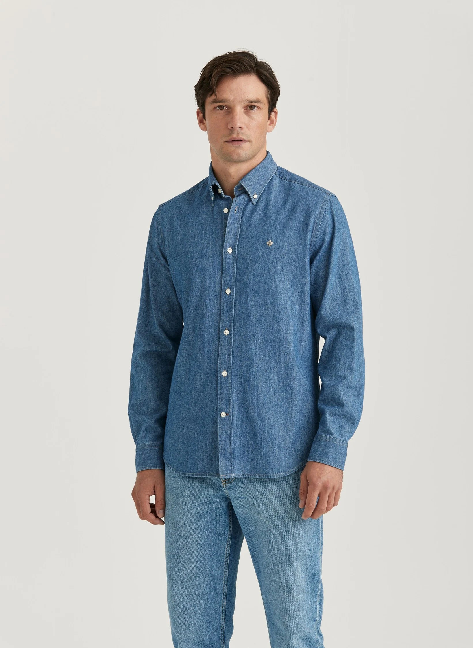 Morris Denim Shirt, Classic Fit, Old Blue