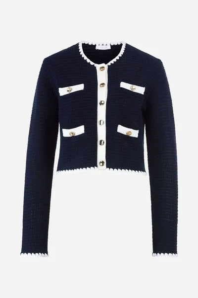 KNIT JACKET, MIDNIGHT BLUE
