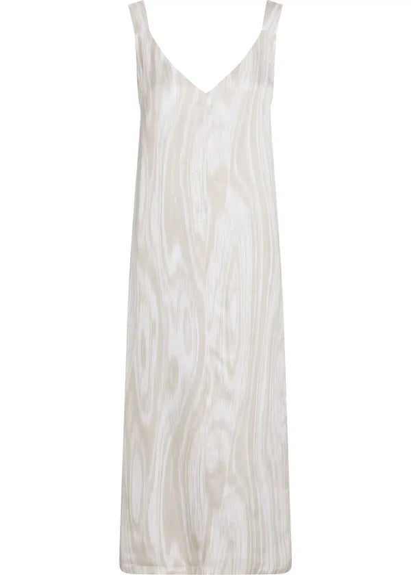 WOOD GRAIN TWILL MID DRESS, PEYOTE