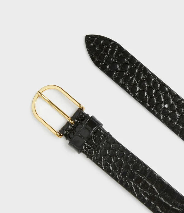 SAFIRA BELT, BLACK CROC