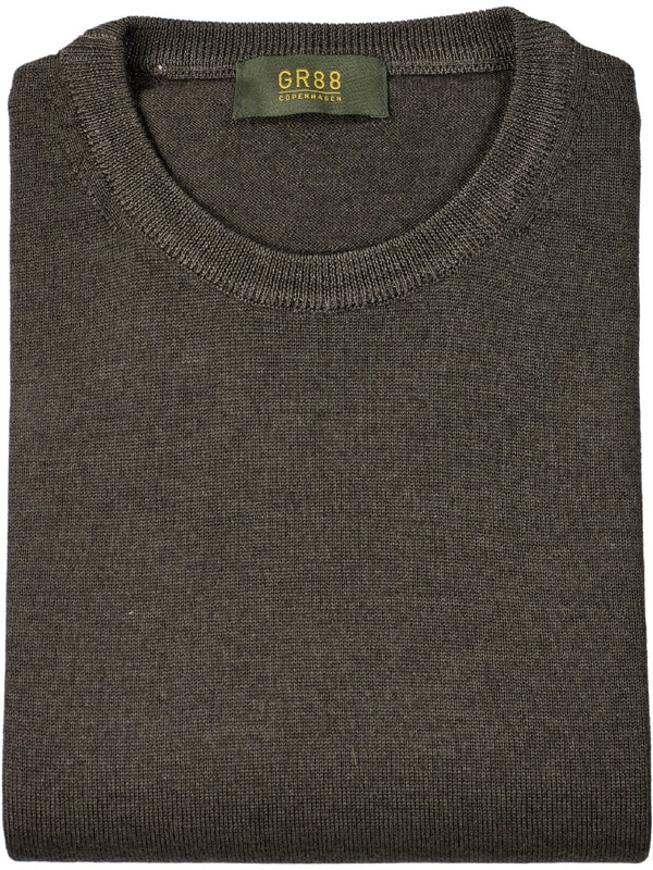 CREW NECK JUMPER 50/50, BROWN