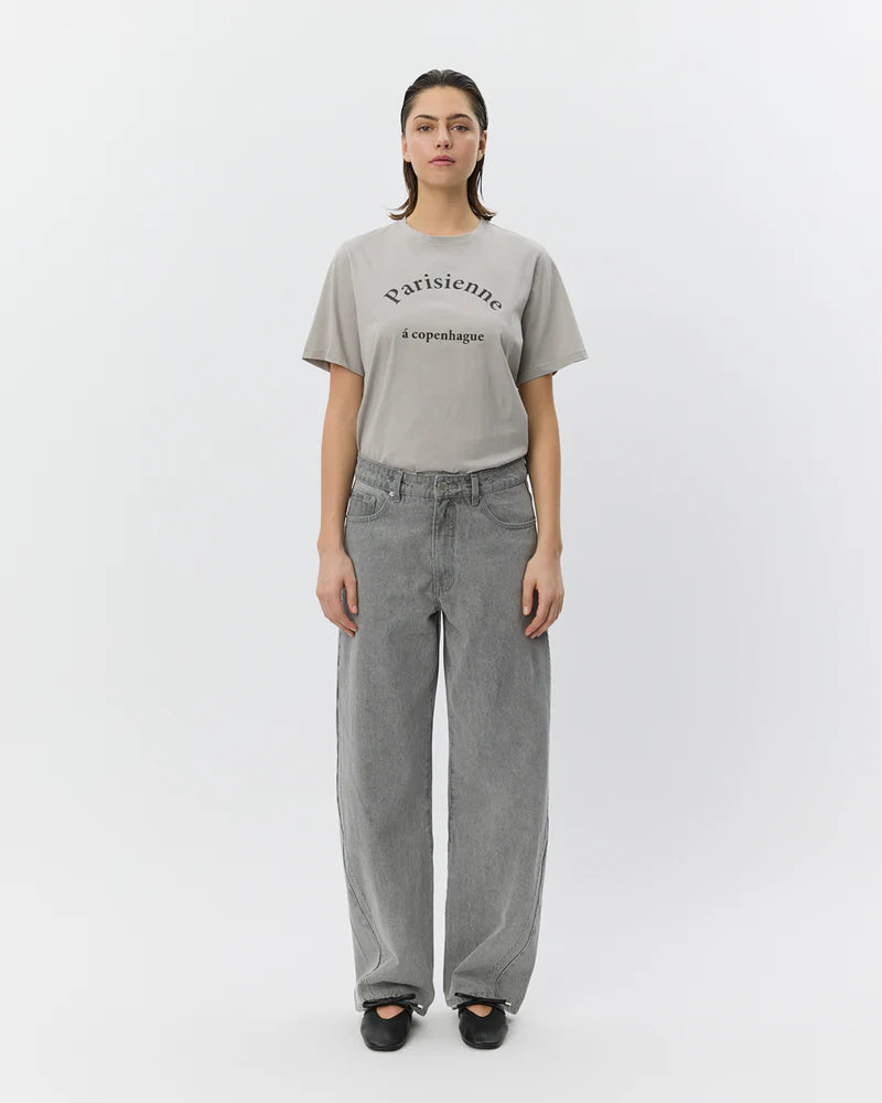 ZENA PRINTED T-SHIRT, DARK GREY