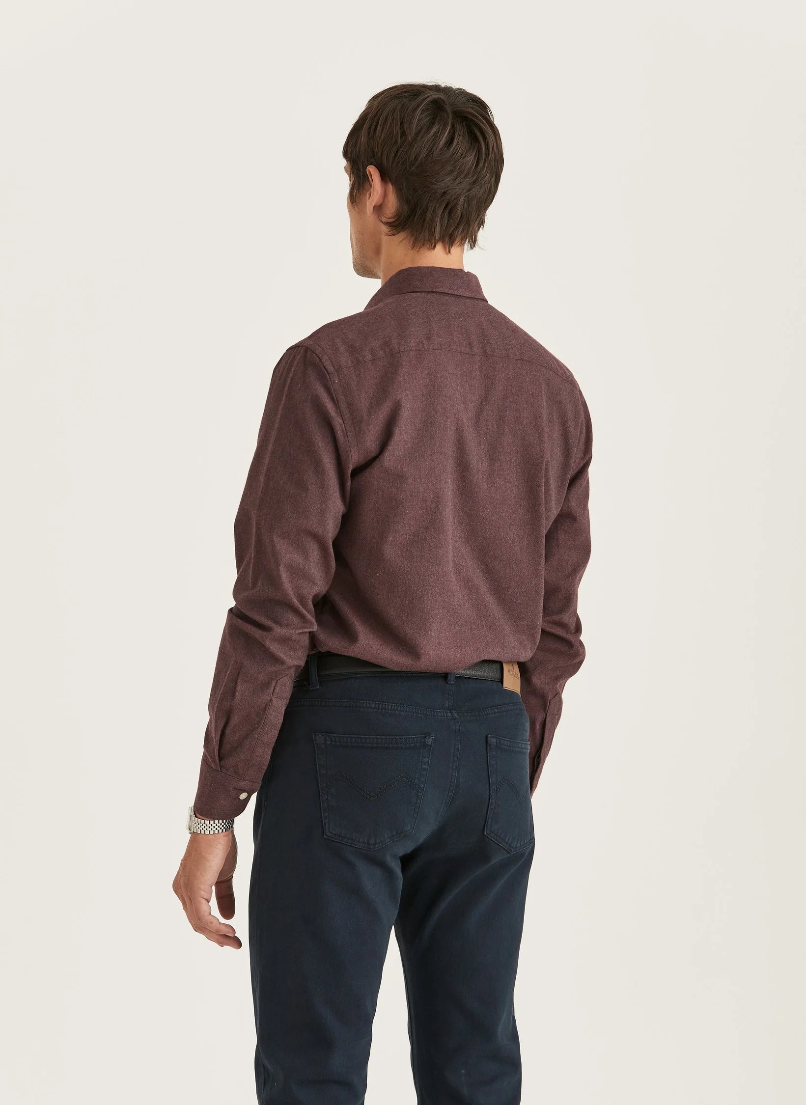 Watts Flannel Shirt, Slim fit, Wine red