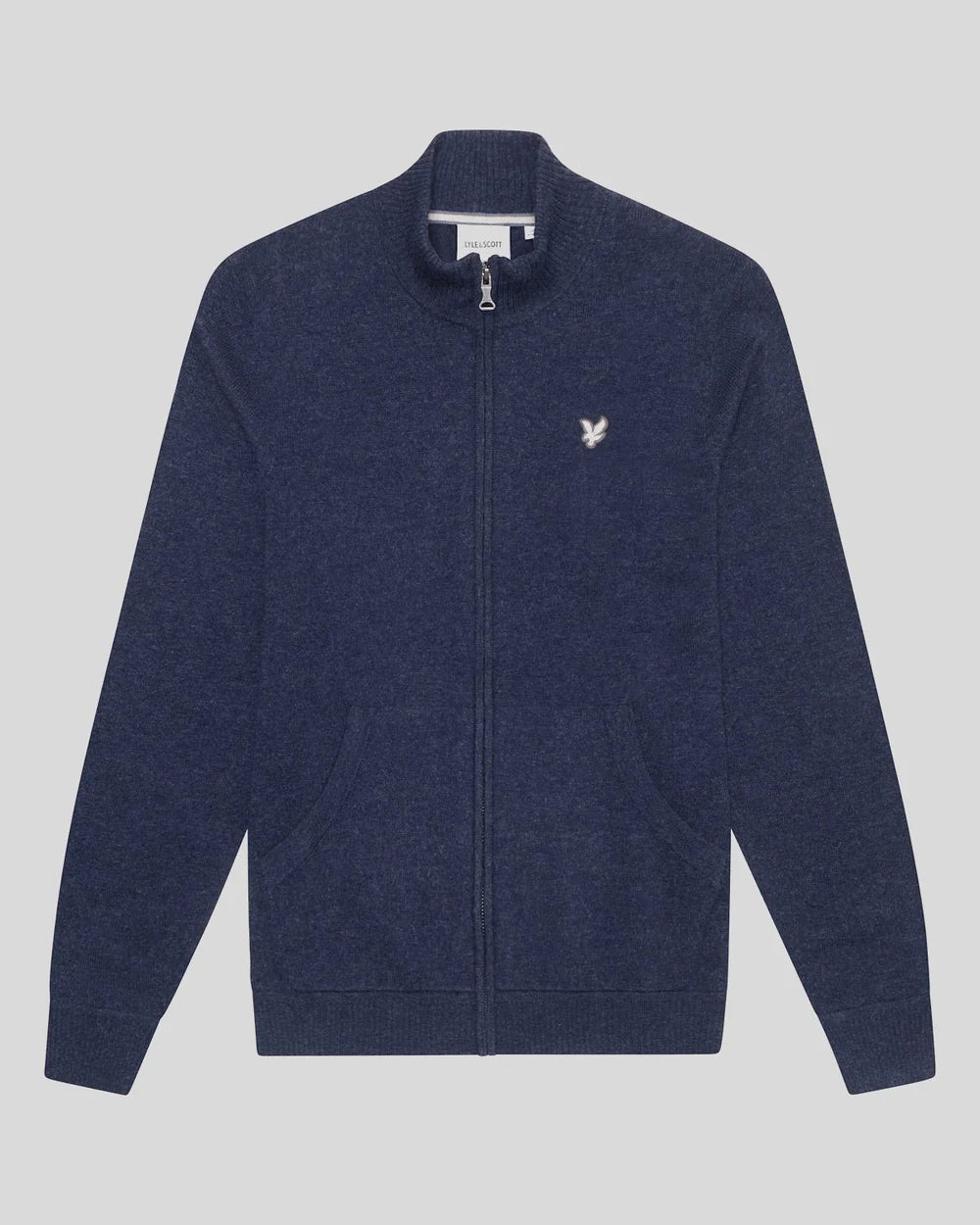 Cashmere Blend Zip Through Jumper, Midnight Navy