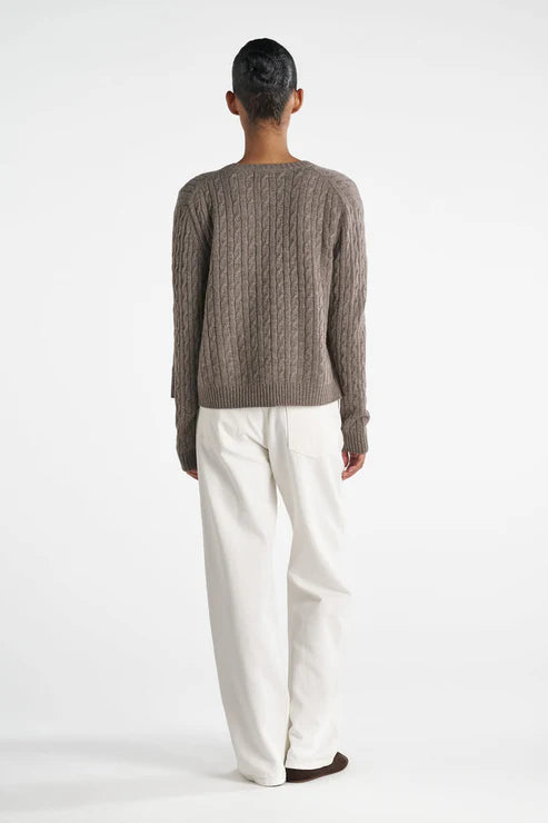 ODESSA CARDIGAN, BROWNSTONE