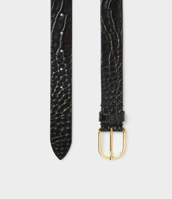 SAFIRA BELT, BLACK CROC