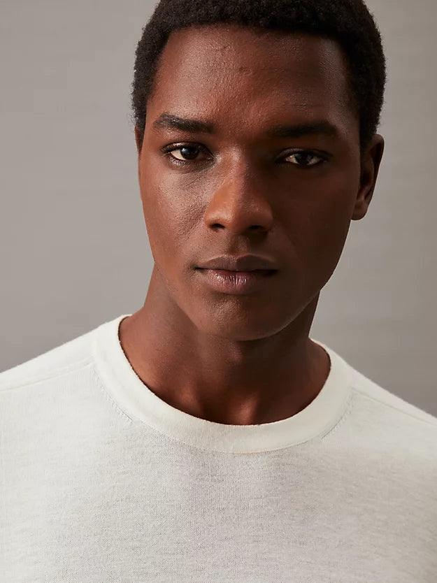 Knitted Silk Blend T-shirt, Egret