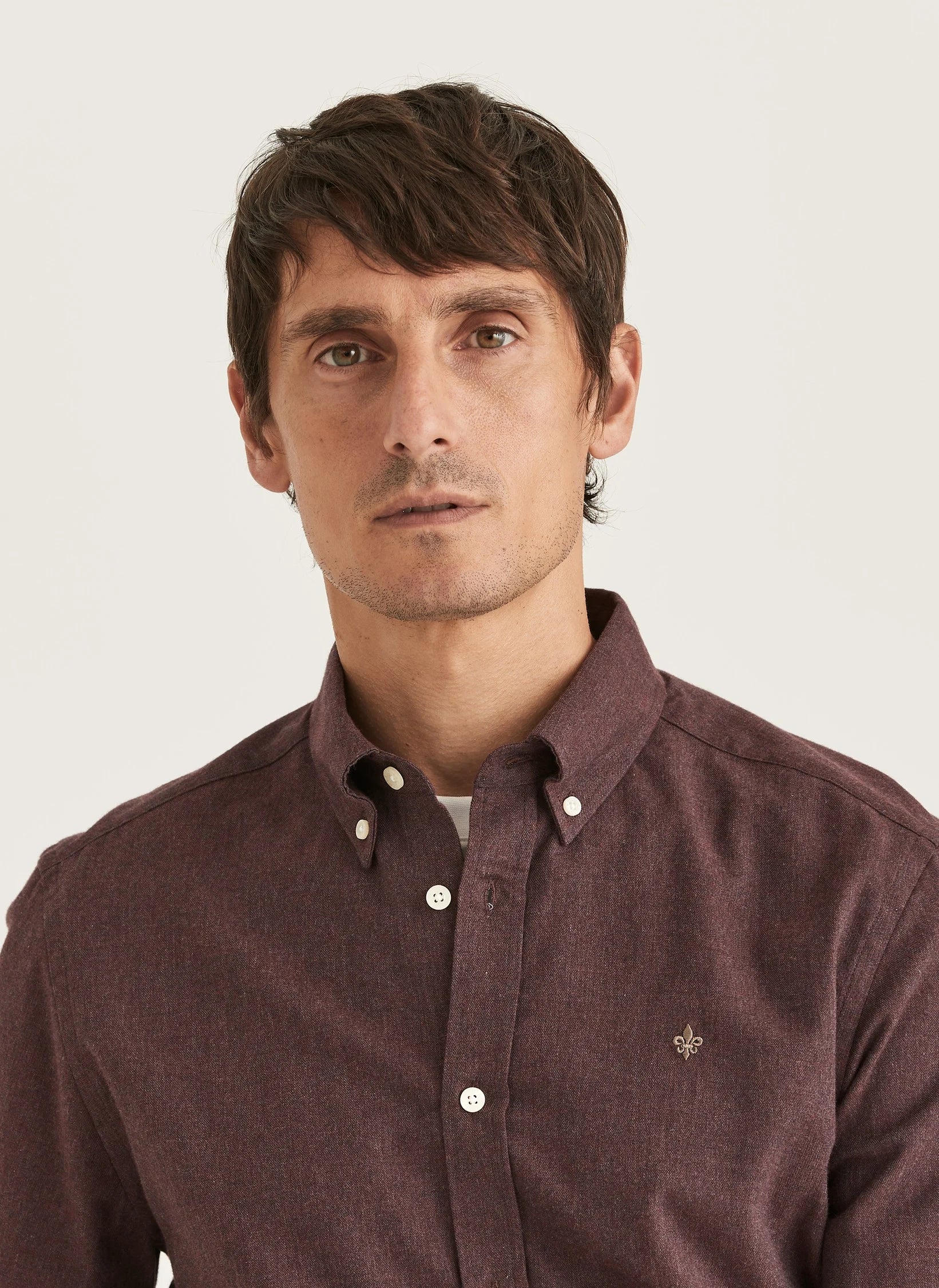 Watts Flannel Shirt, Slim fit, Wine red