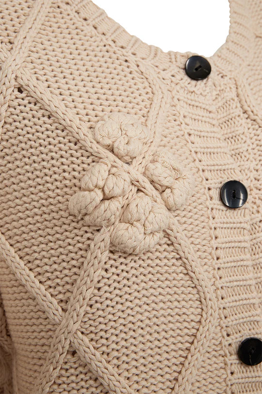PEARL KNIT CARDIGAN, WHITE PEARL