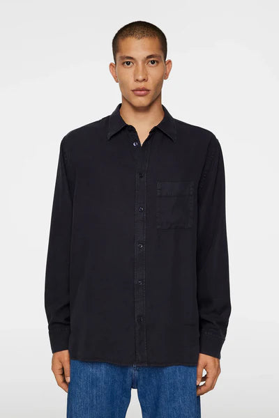 REG STRUCTURE GMD TENCEL SHIRT, NAVY