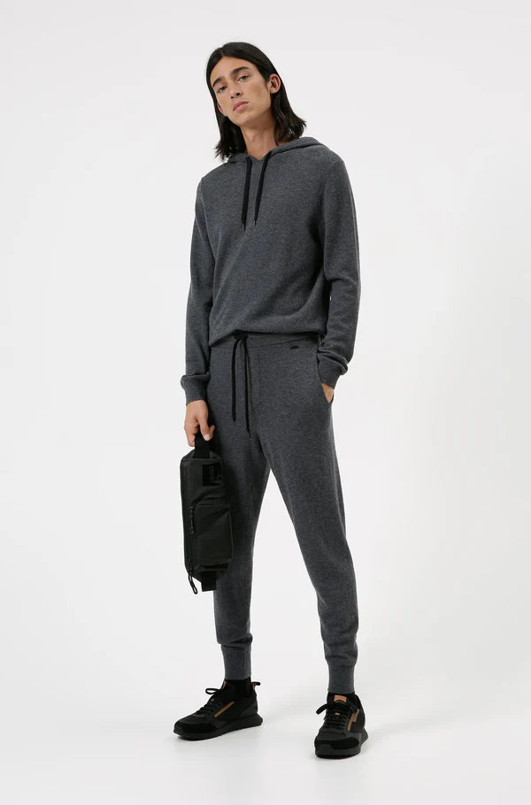 STEER CASHMERE SWEATPANTS, DARK GREY