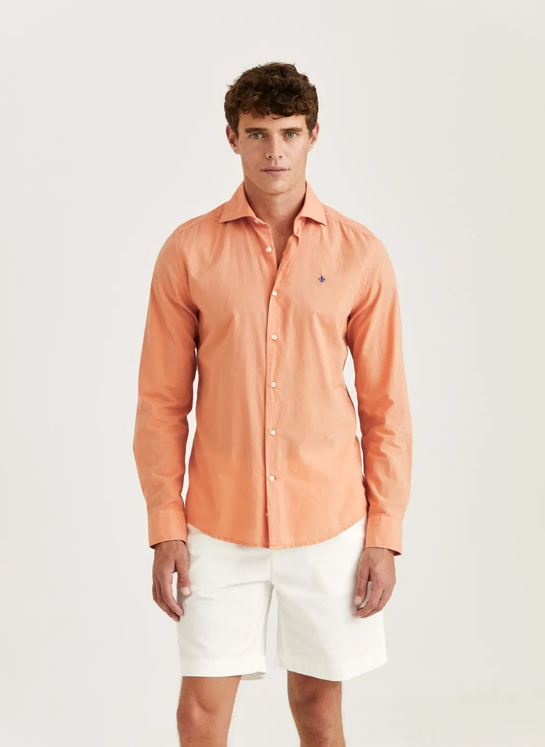 Summer Lightweight Shirt, Classic Fit, Orange