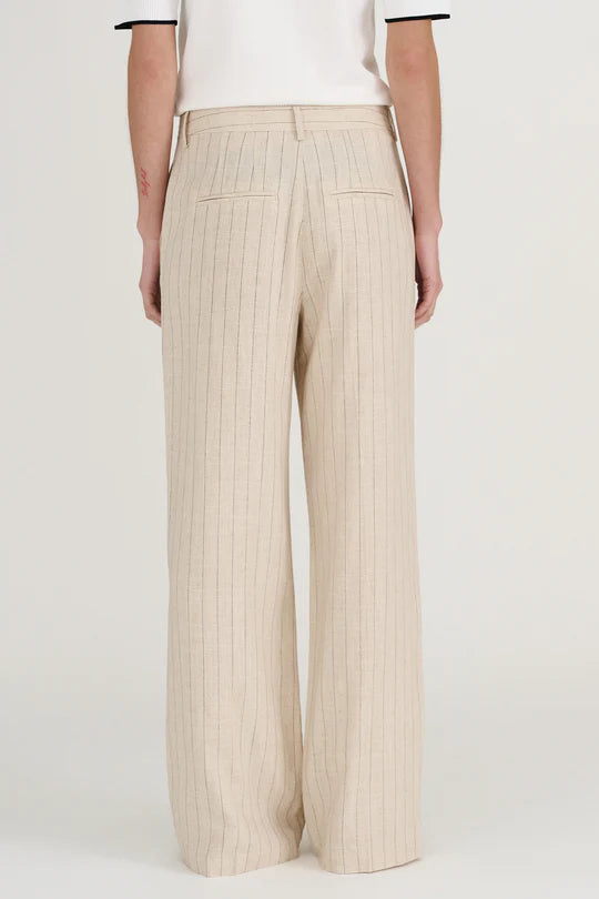 Nadine Pinstripe Linen Pant, Stripe