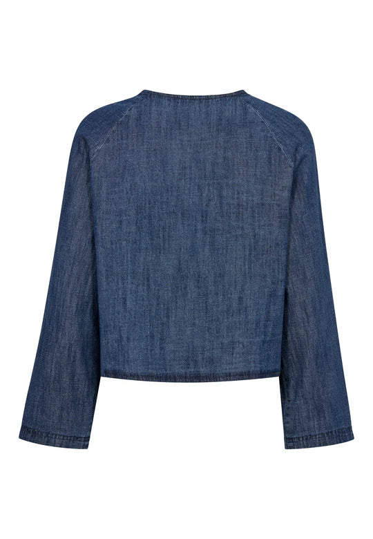 PD-Georgia Denim Jacket, Mid Blue