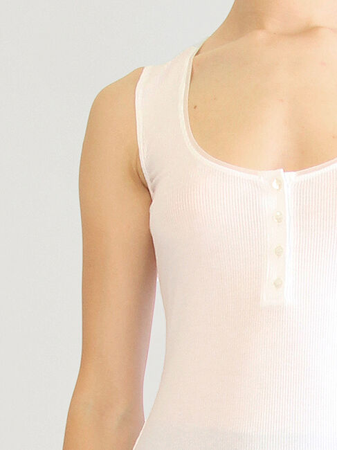 Henley top sleeveless, white