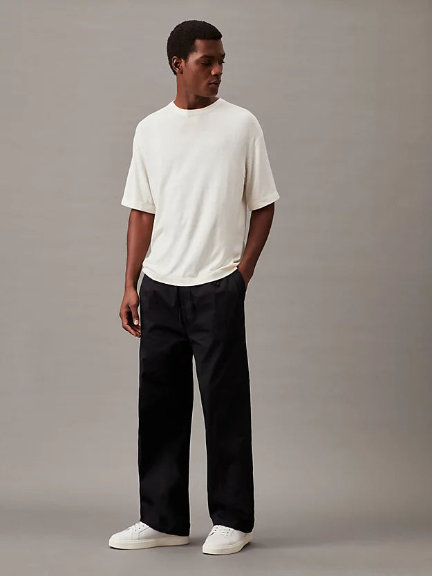 Knitted Silk Blend T-shirt, Egret