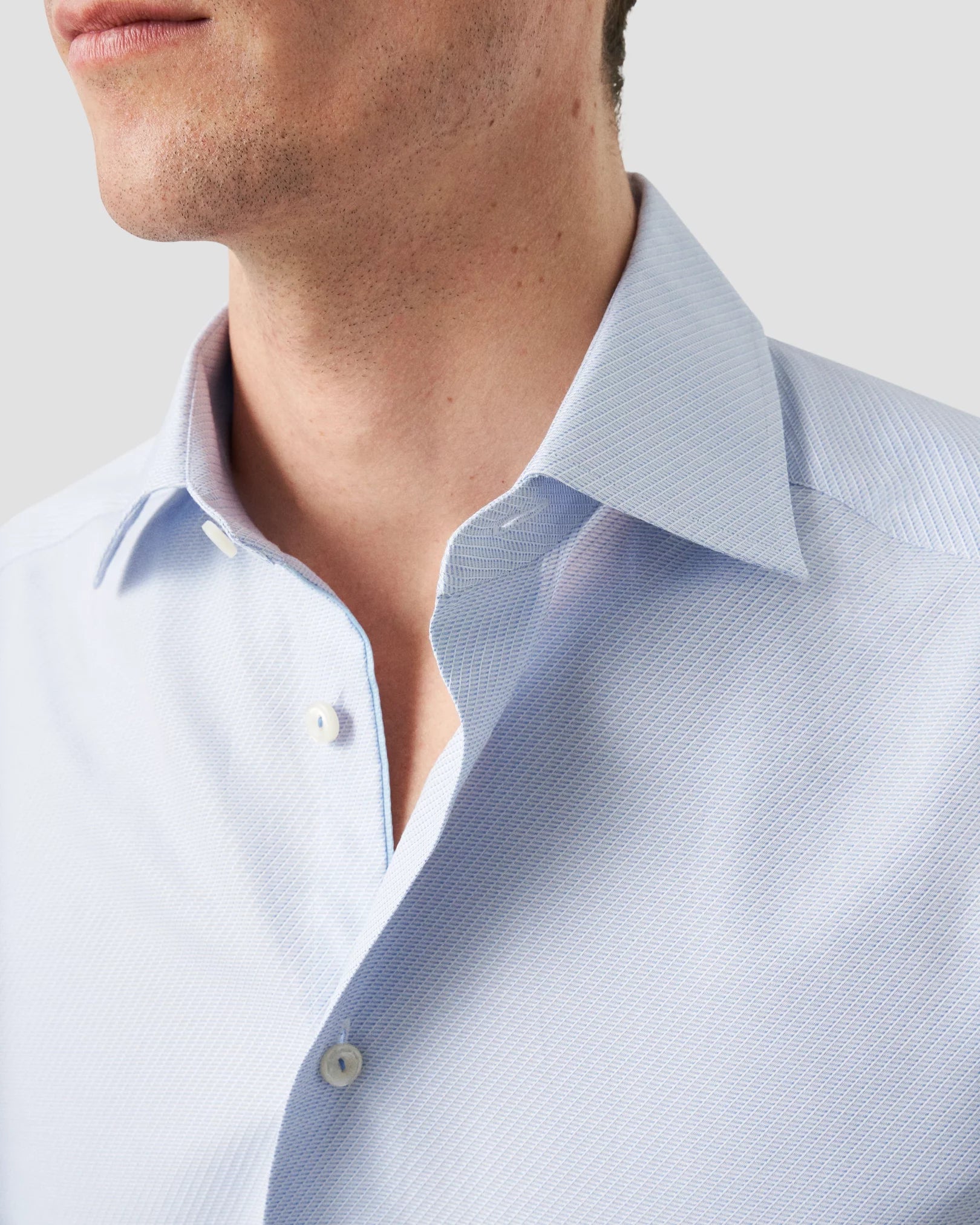 Semi Solid SIgnature Dobby Shirt, Slim, Light Blue