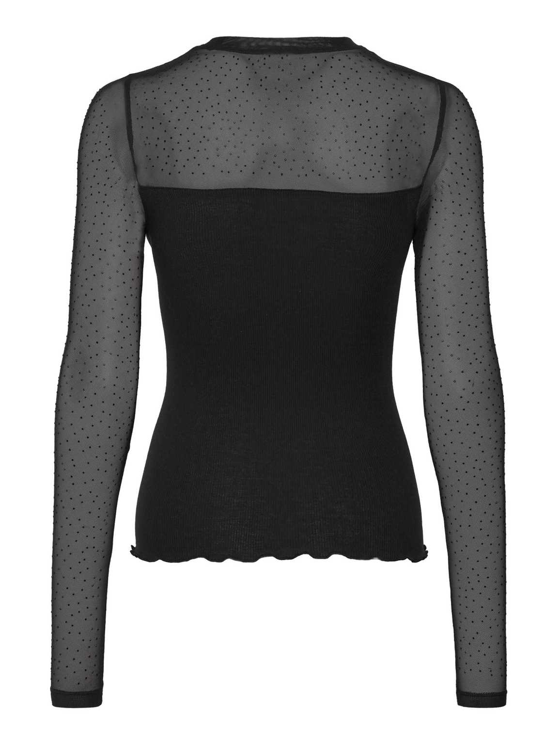 BERNADINE LS LACE BLOUSE, BLACK