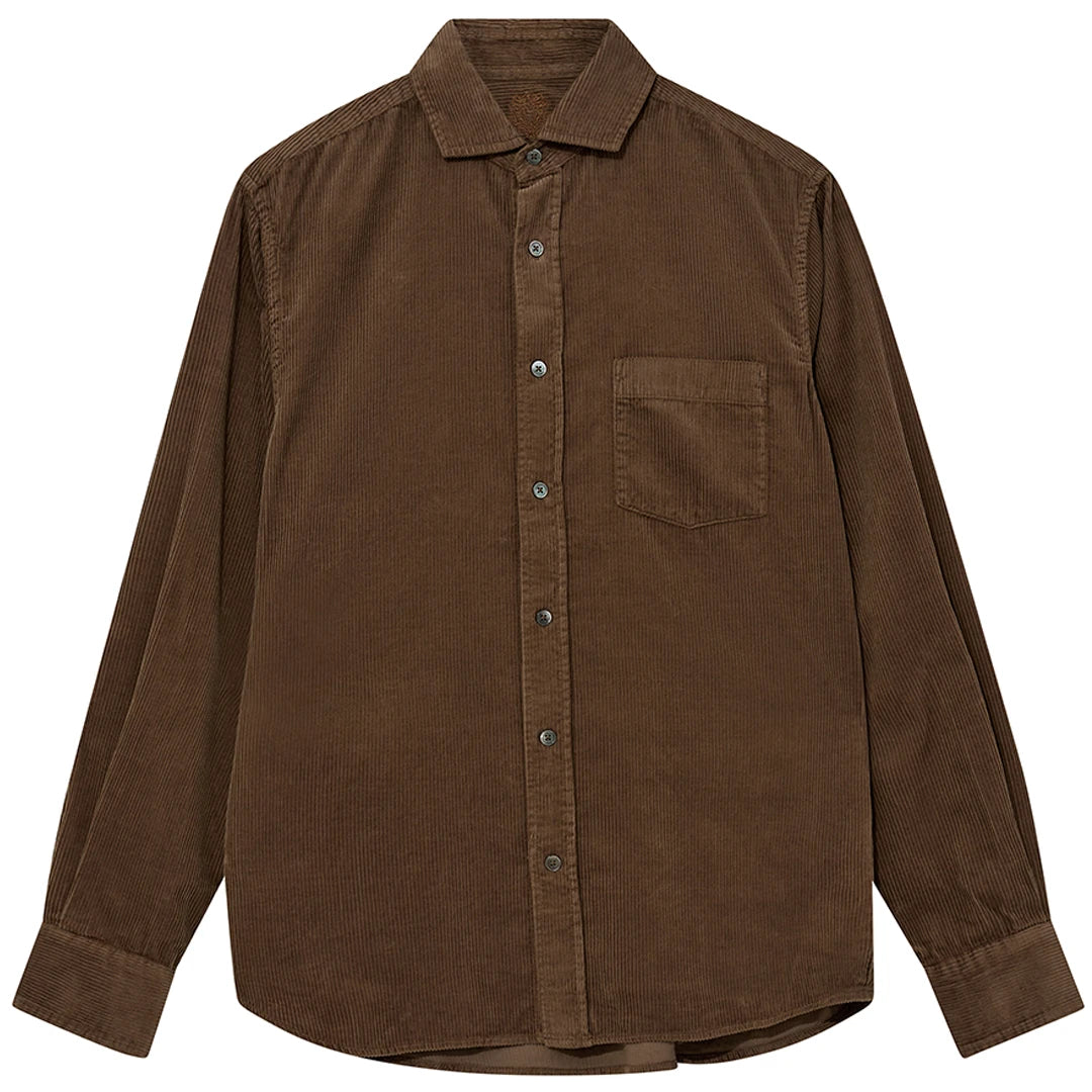 ALDEN CORDUROY SHIRT, BROWN LATTE