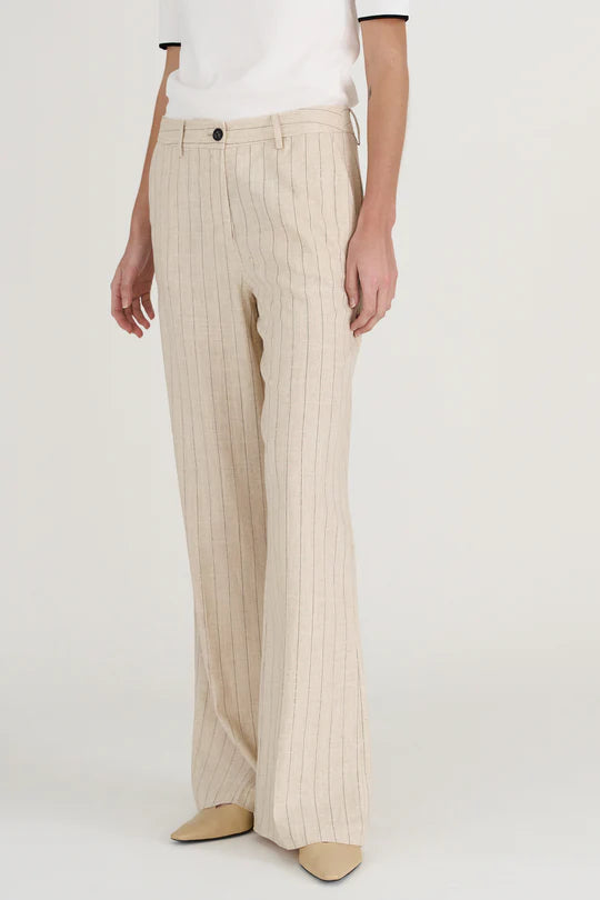 Nadine Pinstripe Linen Pant, Stripe