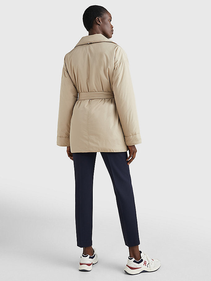 Clean padded peacoat, beige
