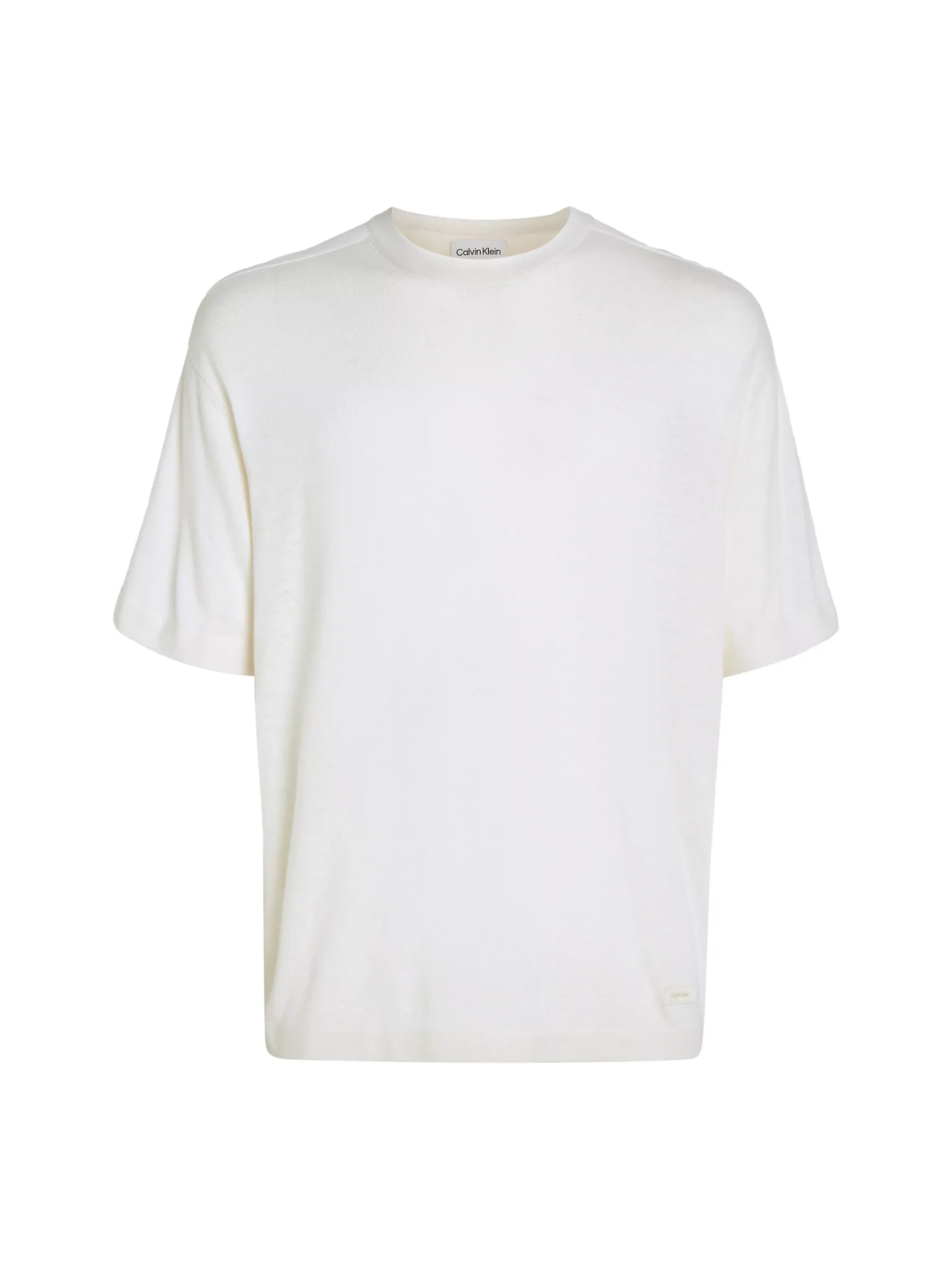 Knitted Silk Blend T-shirt, Egret