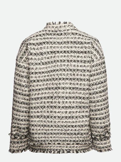 BOUCLÉ BLAZER, IVORY BOUCLE CHECK