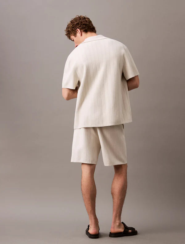 JACQUARD MESH PULL ON SWT SHORTS, SILVER BIRCH