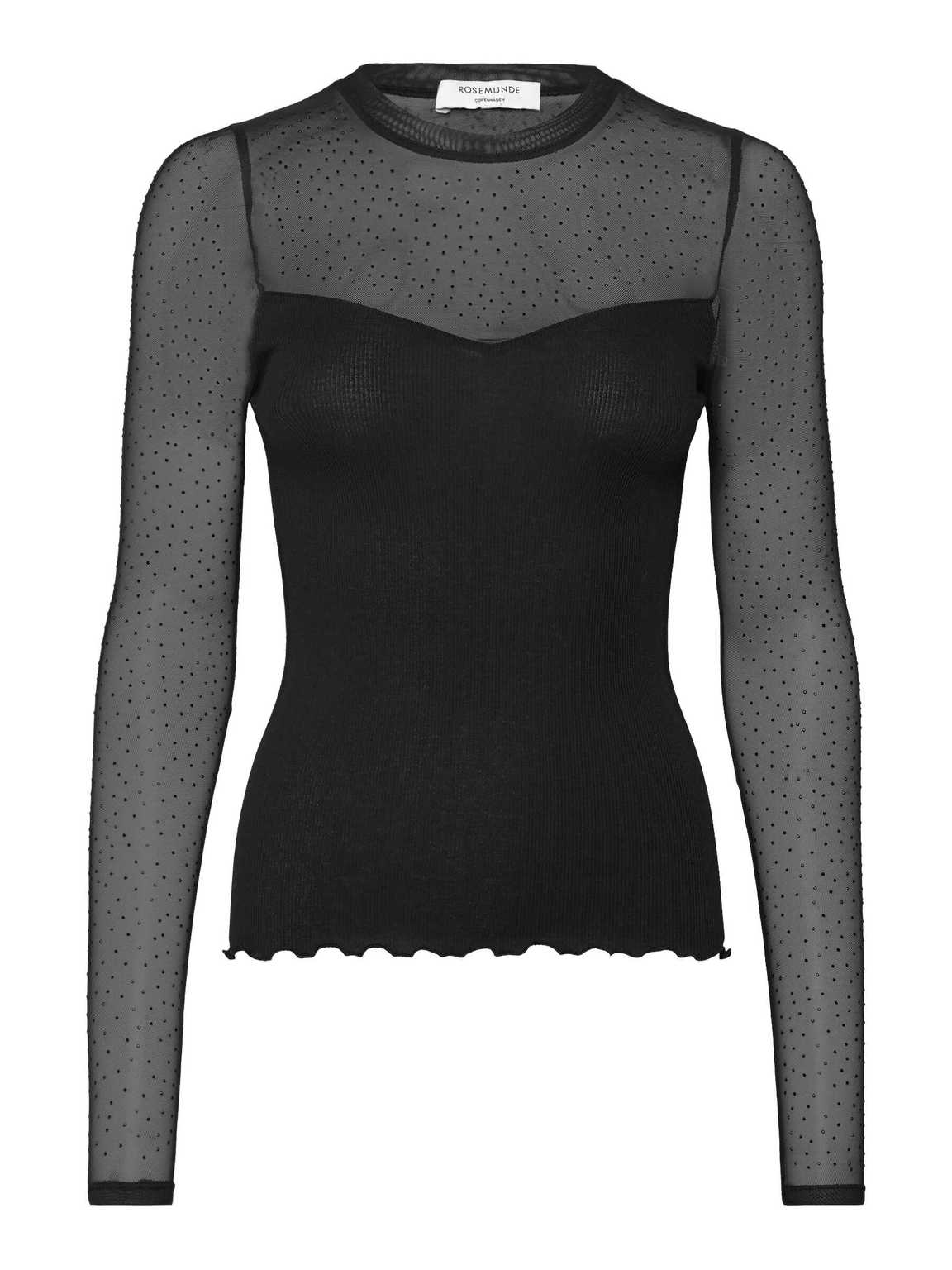 BERNADINE LS LACE BLOUSE, BLACK