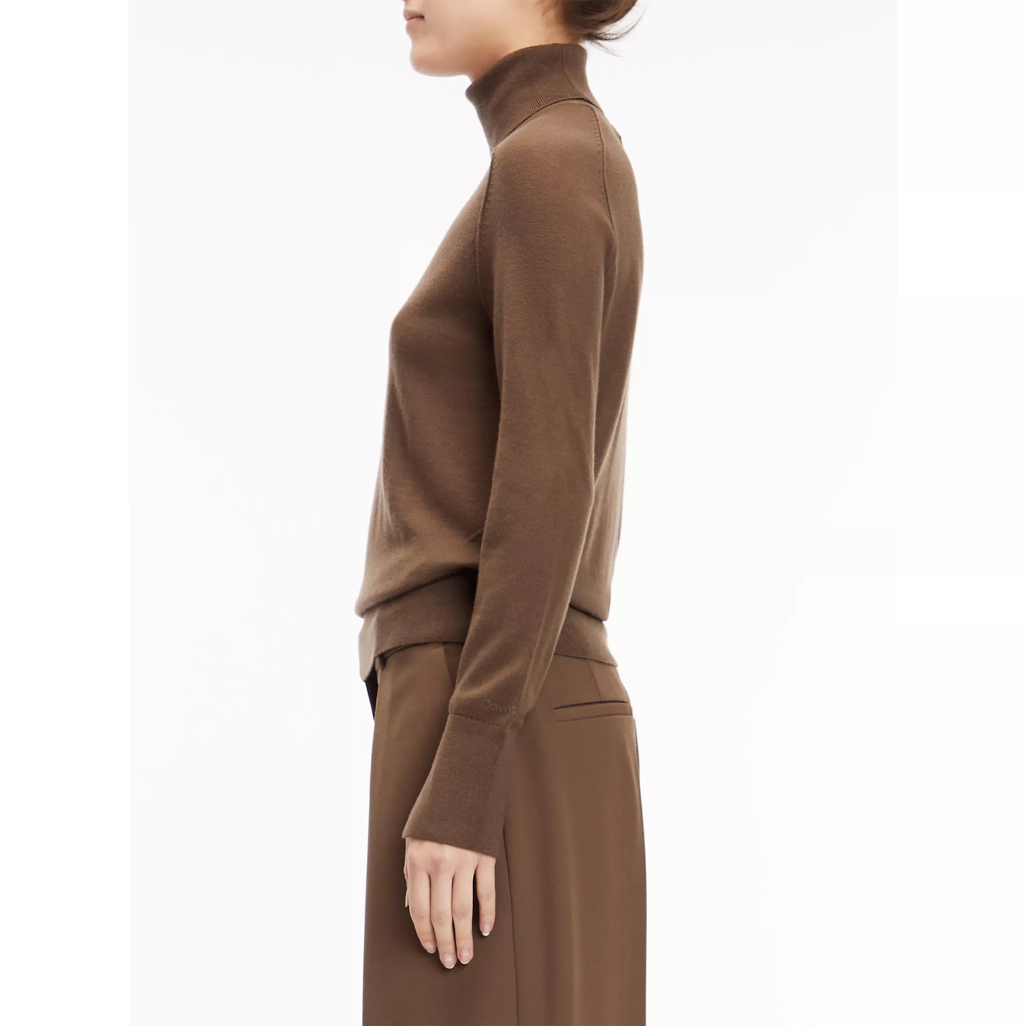 Extra Fine Wool Roll-NK Sweater (brown)