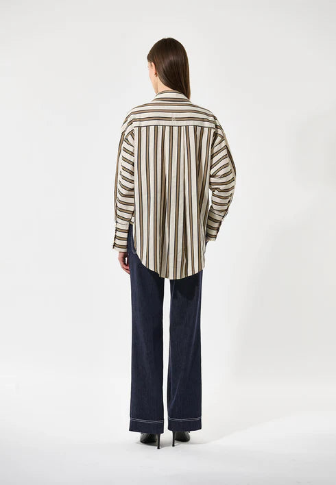 HALIMO SHIRT, CREAM STRIPE