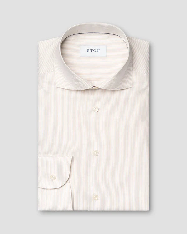 STRIPED SIGNATURE OXFORD SHIRT, BEIGE