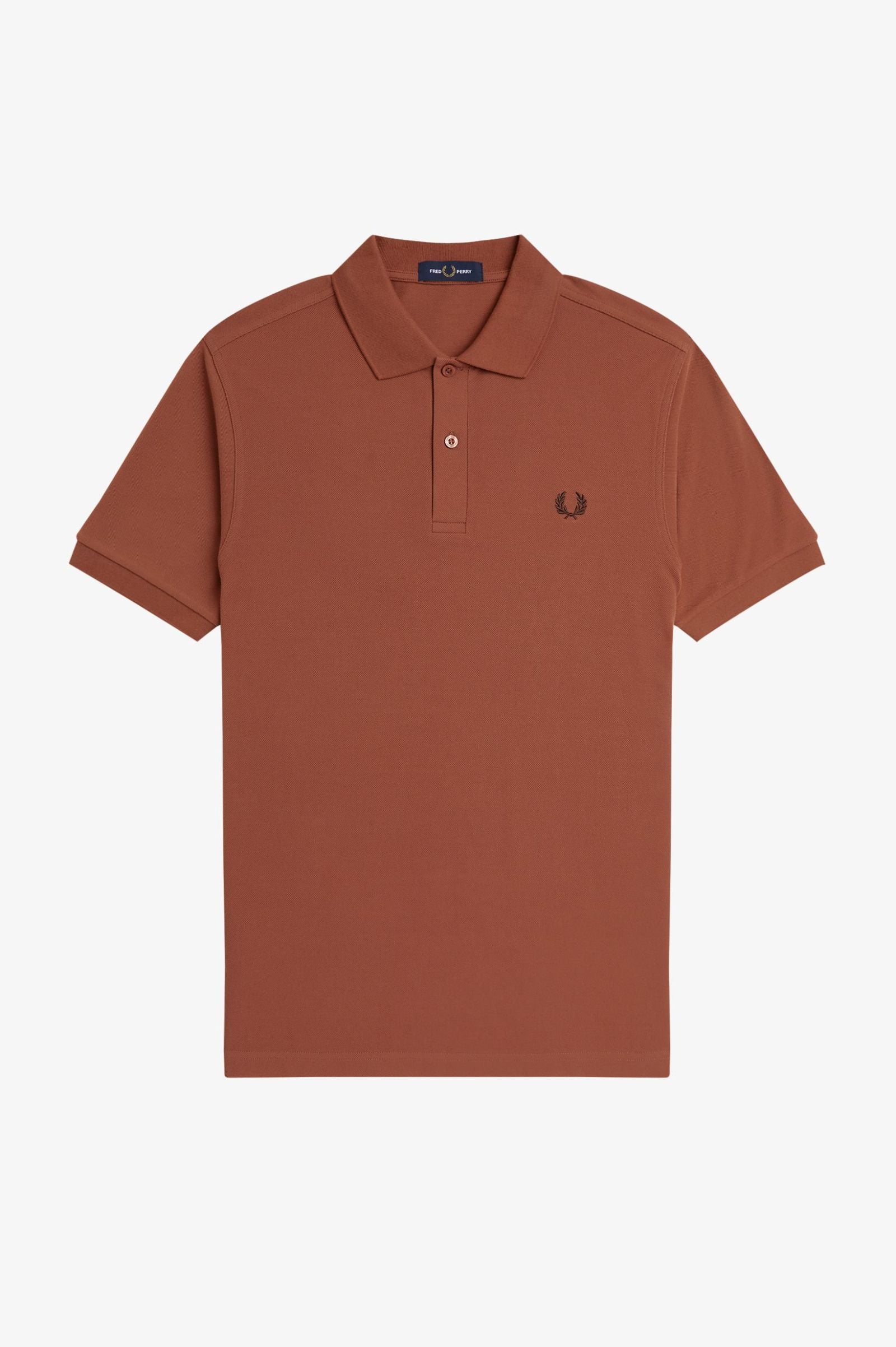 Plain Fred Perry Shirt, Cinnamon/Carrington Brick