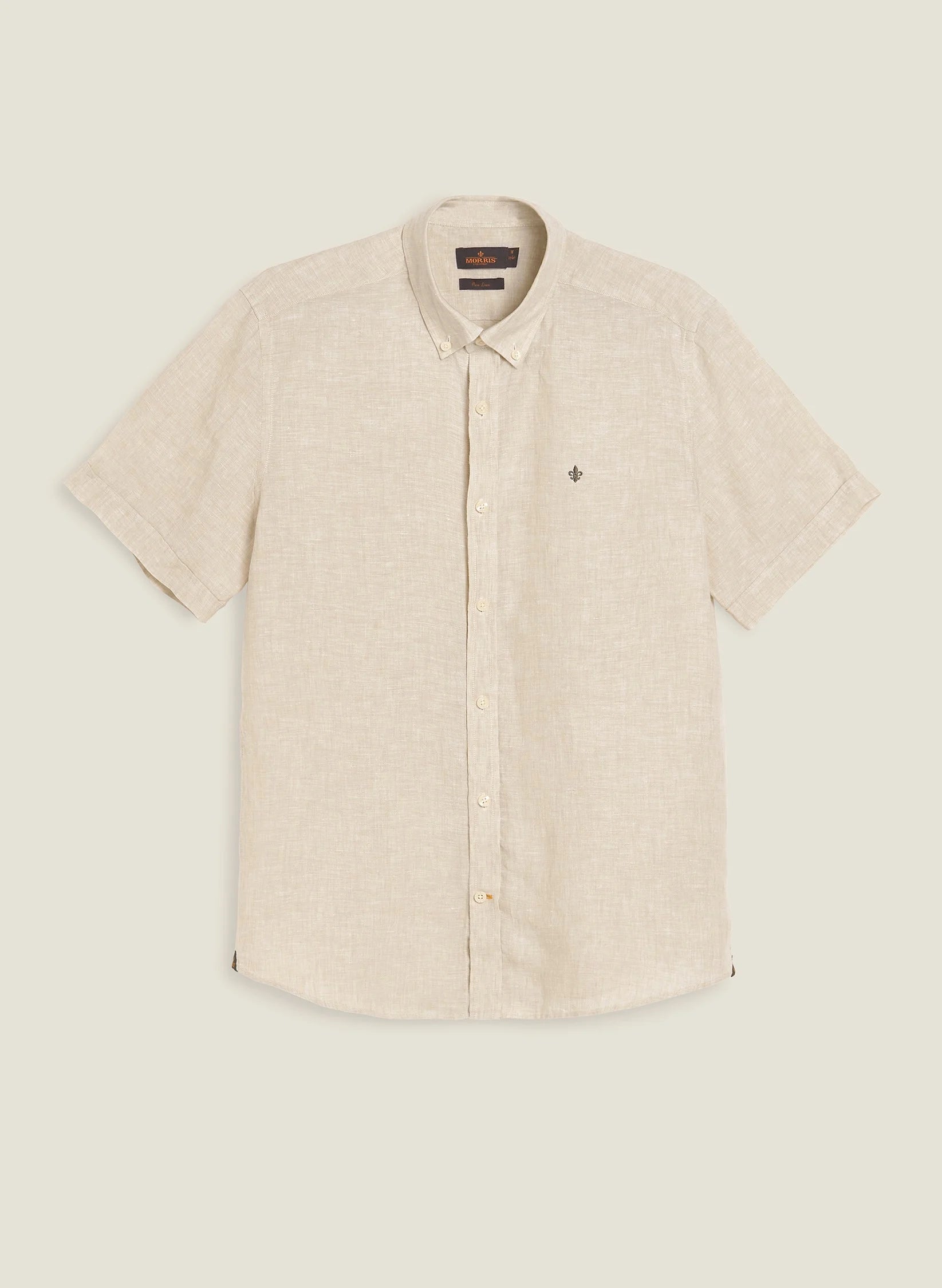Douglas Linen SS Shirt, Classic Fit, Khaki