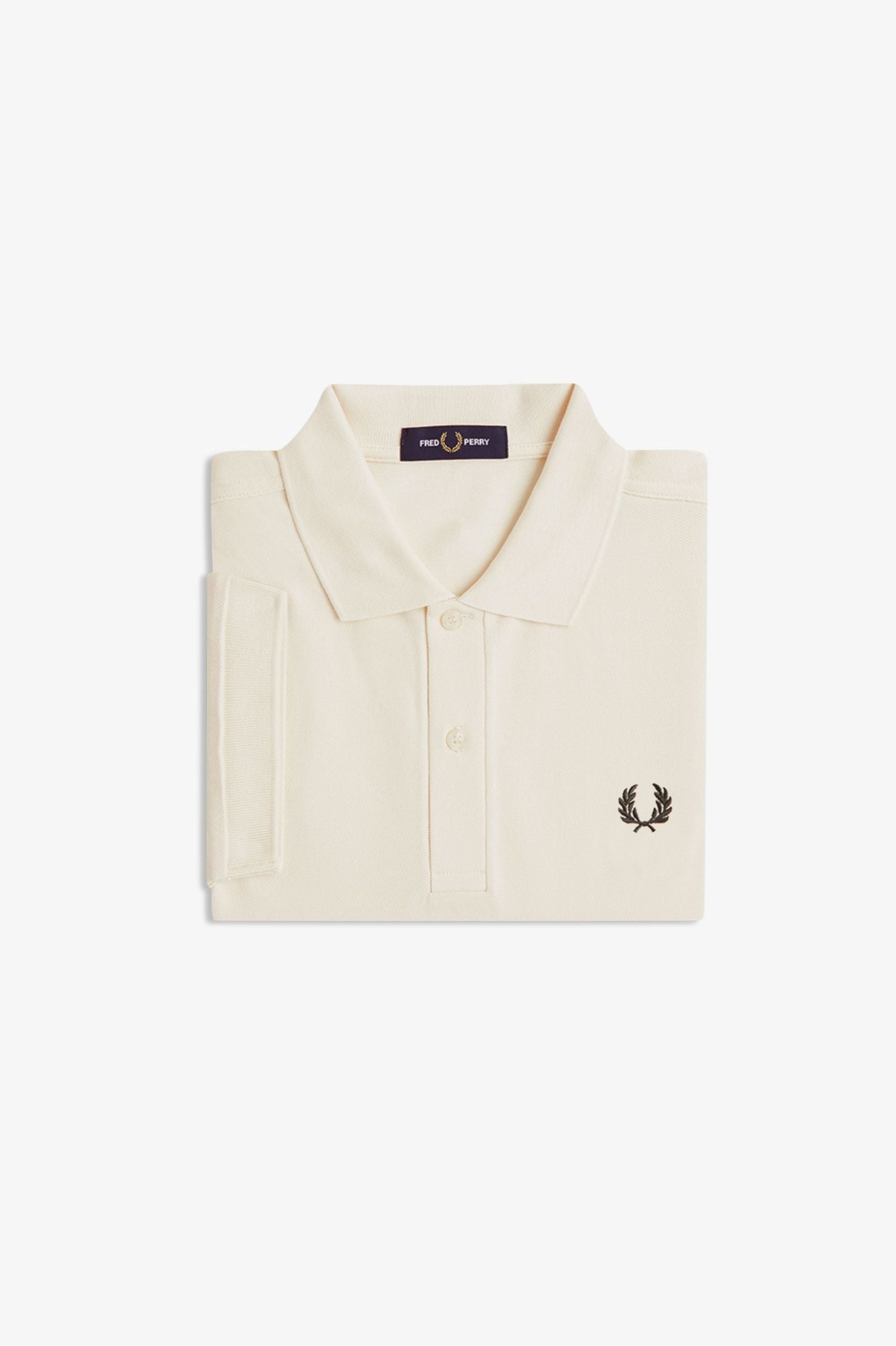 PLAIN FRED PERRY POLO, ECRU/GRASSROOTS