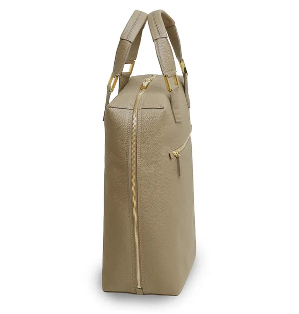 VAKIGRAD ONESKIN BAG W/RING, TAUPE/GOLD