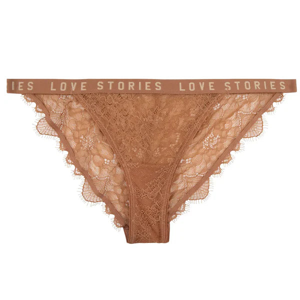 WILD ROSE BRIEF TANGA, MEDIUM BROWN