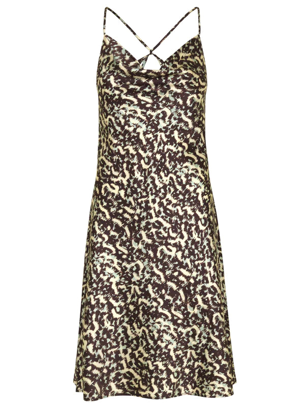Dress (brown abstract leo print)