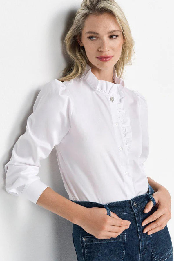 Romantic Cotton Blouse, White