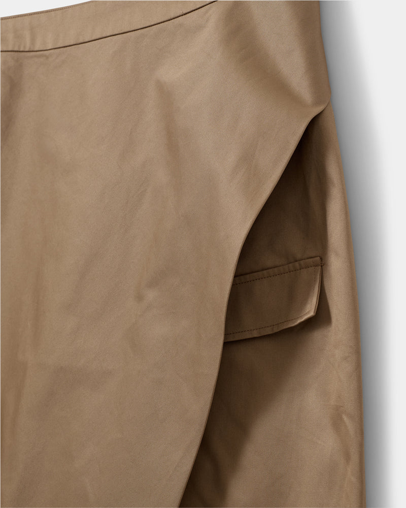 KATRINE MIDI WRAP SKIRT, CAMEL