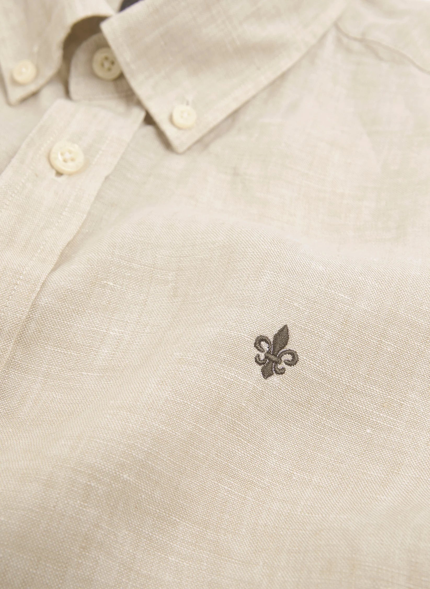 Douglas Linen SS Shirt, Classic Fit, Khaki