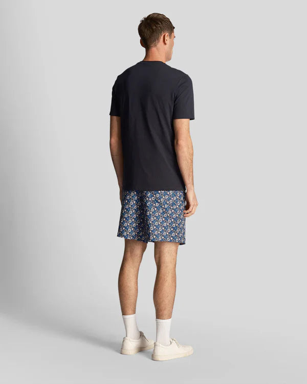 FLORAL PRINT RESORT SWIM SHORTS, DARK NAVY