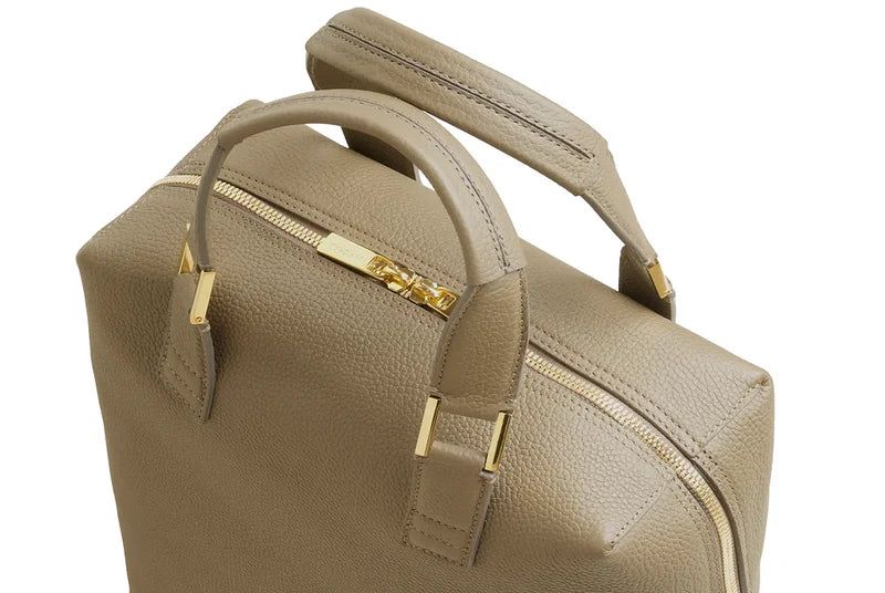 VAKIGRAD ONESKIN BAG W/RING, TAUPE/GOLD