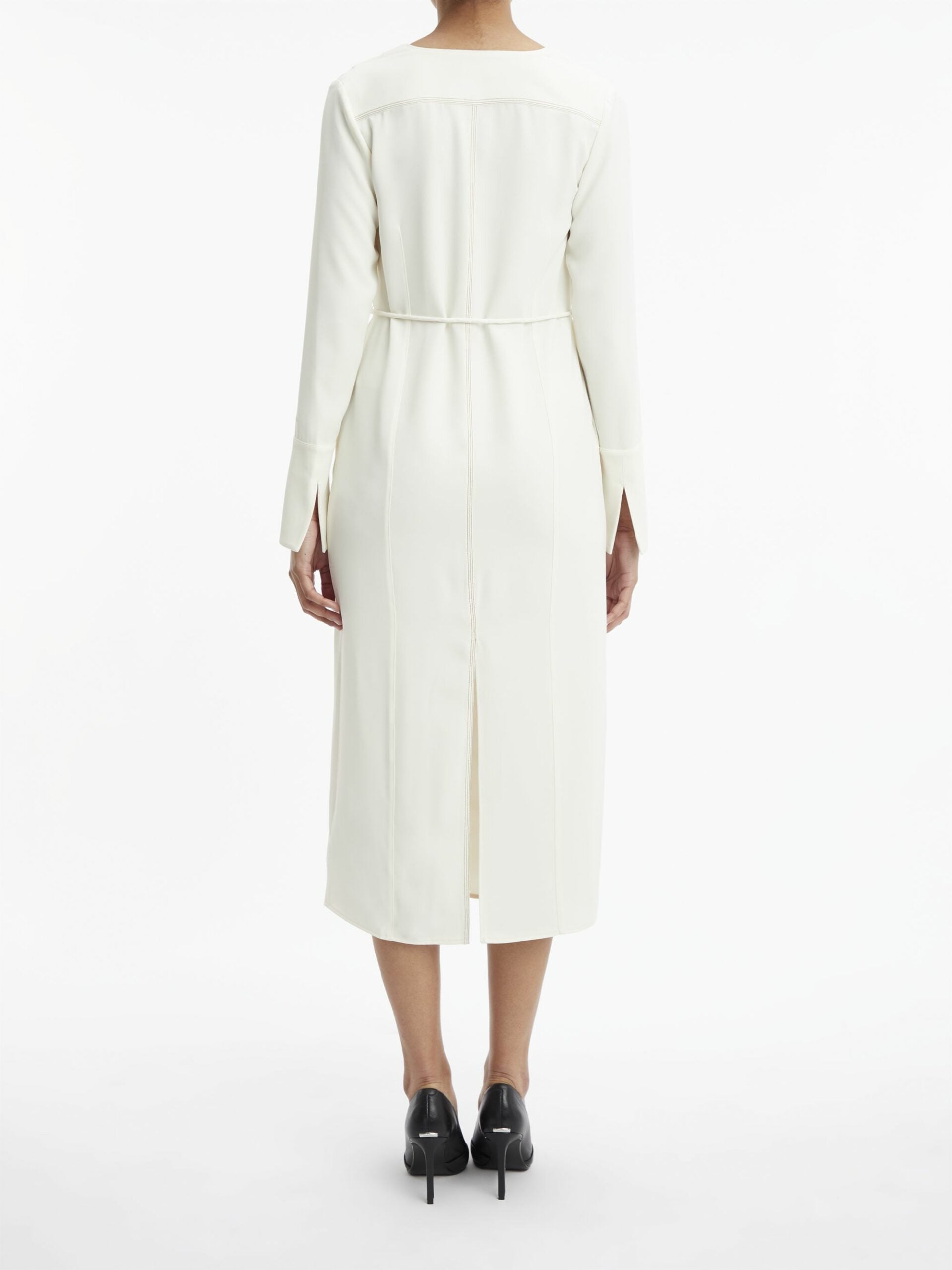 Sustainable twill midi dress, seadpearl