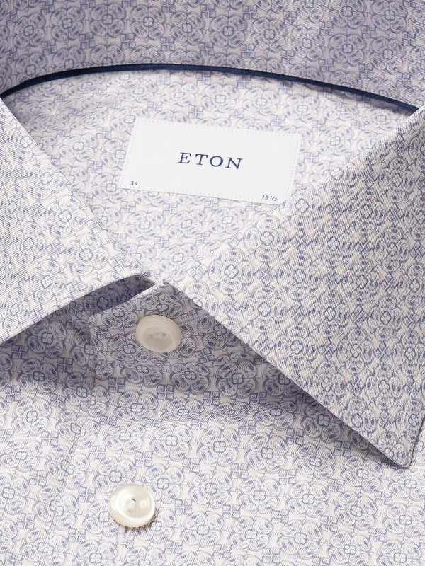 GEOMETRIC SIGNATURE TWILL SHIRT, SLIM, PINK