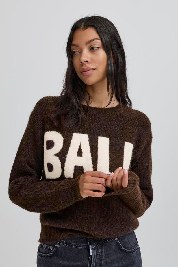 Bastacy Rib Logo Pullover, Coffee Bean