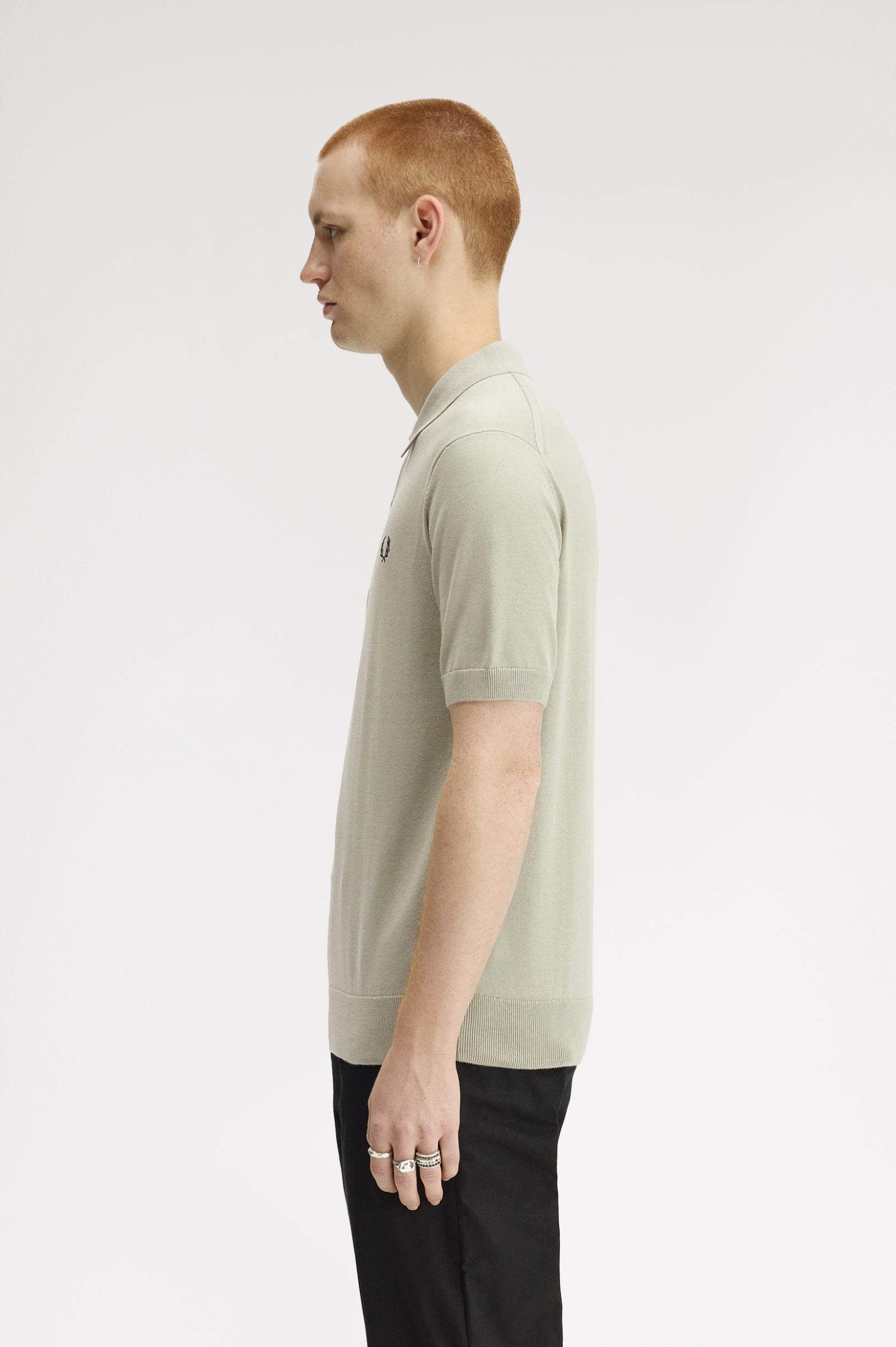COTTON KNITTED POLO, SEAGRASS